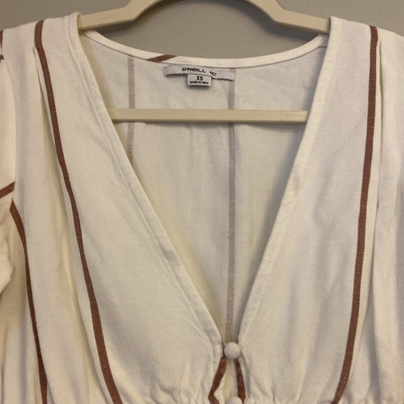 ⭐️ O’NEILL STRIP WES V-NECK BLOUSE WOMEN'S SIZE XS - Picture 4 of 15